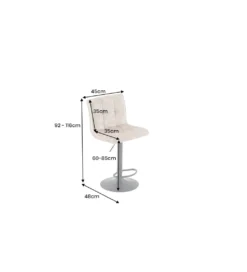 Hoker MODENA od 92 cm do 115 cm 360 stopni obrotu welwet champagne beżowy*Invicta Interior - przedsprzedaż Discount