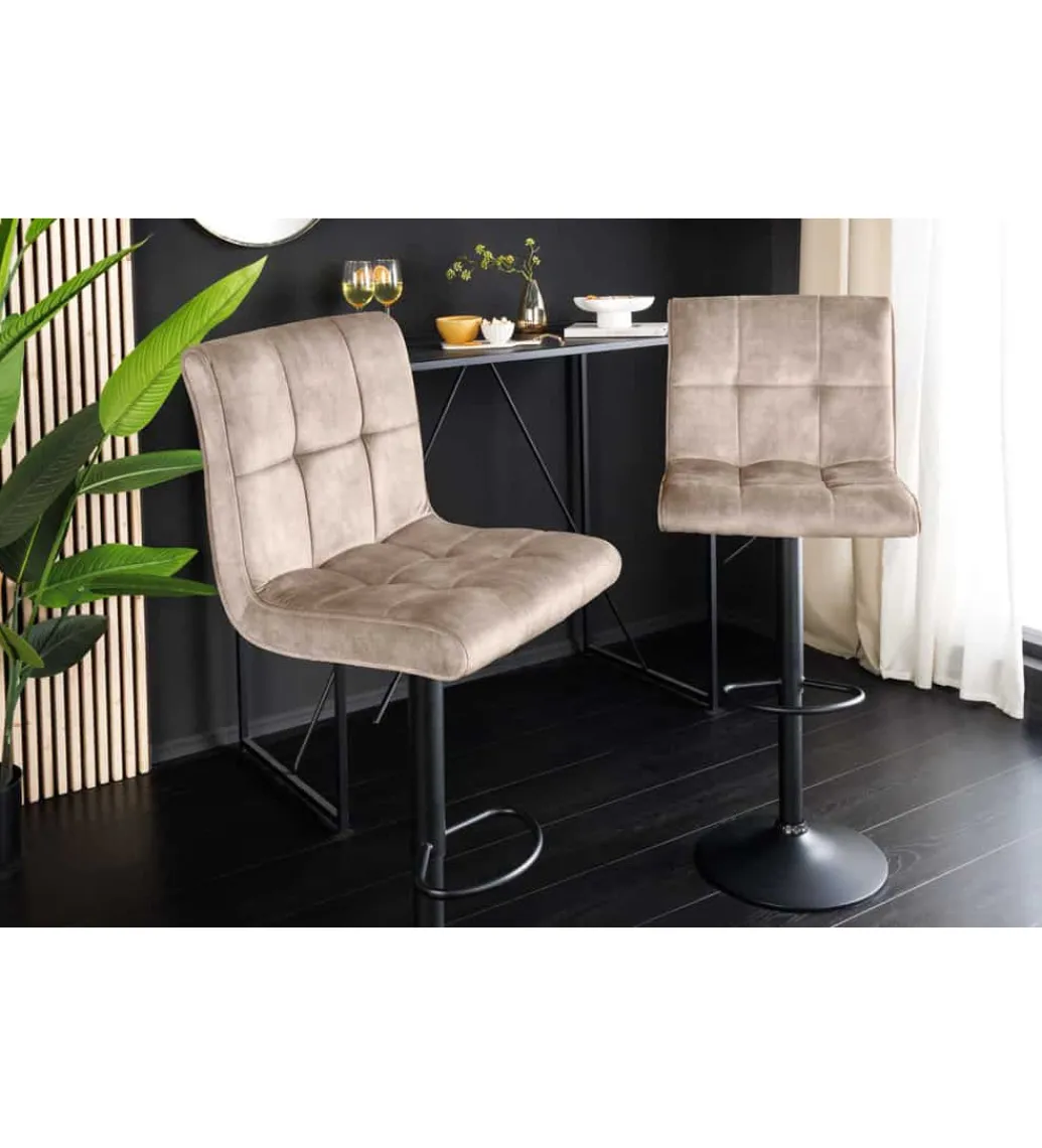 Hoker MODENA od 92 cm do 115 cm 360 stopni obrotu welwet champagne beżowy*Invicta Interior - przedsprzedaż Discount