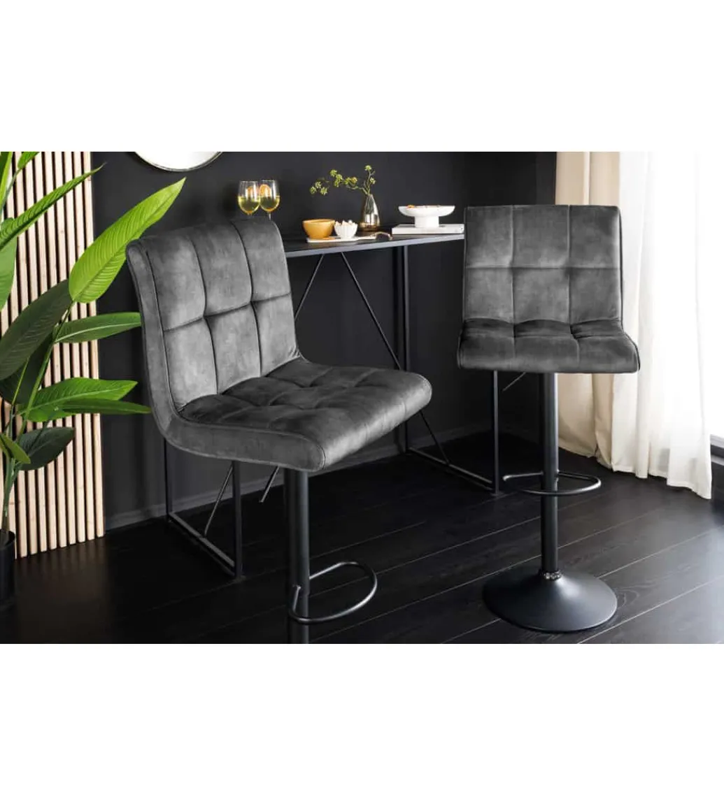 Hoker MODENA od 92 cm do 115 cm 360 stopni obrotu welwet antracyt*Invicta Interior - przedsprzedaż Best
