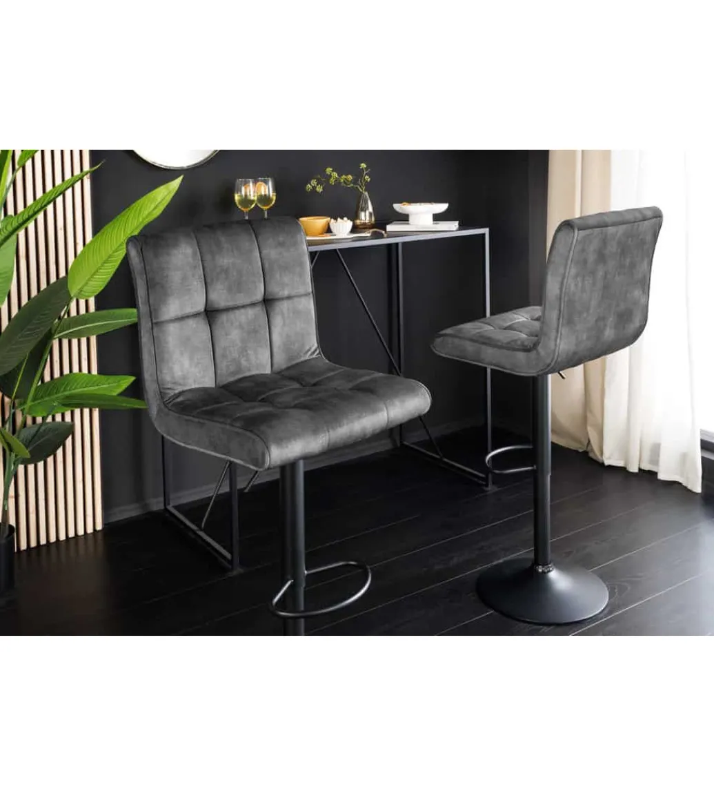 Hoker MODENA od 92 cm do 115 cm 360 stopni obrotu welwet antracyt*Invicta Interior - przedsprzedaż Best