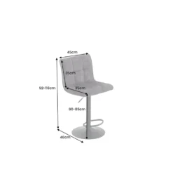 Hoker MODENA od 92 cm do 115 cm 360 stopni obrotu welwet antracyt*Invicta Interior - przedsprzedaż Best