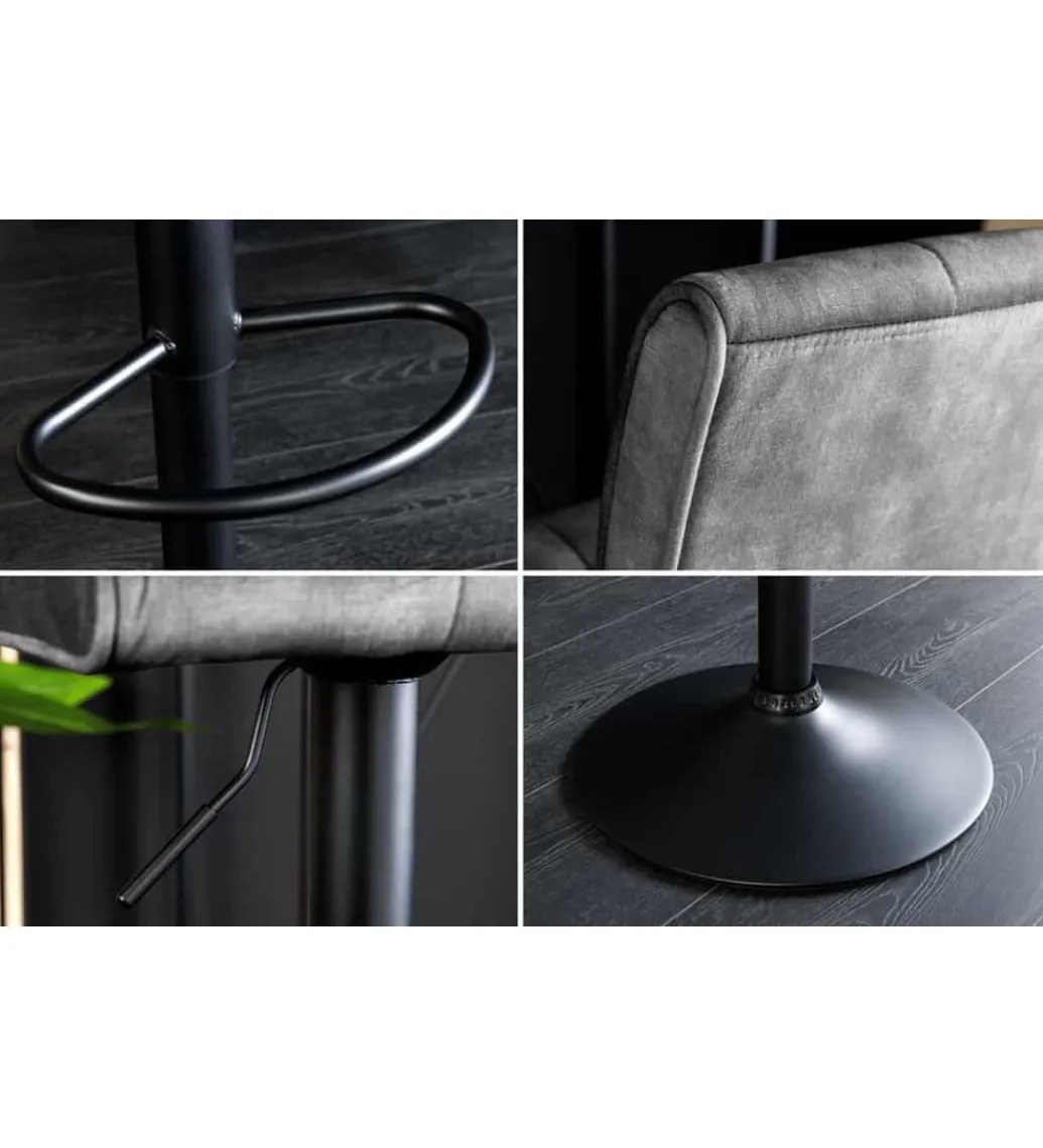 Hoker MODENA od 92 cm do 115 cm 360 stopni obrotu welwet antracyt*Invicta Interior - przedsprzedaż Best