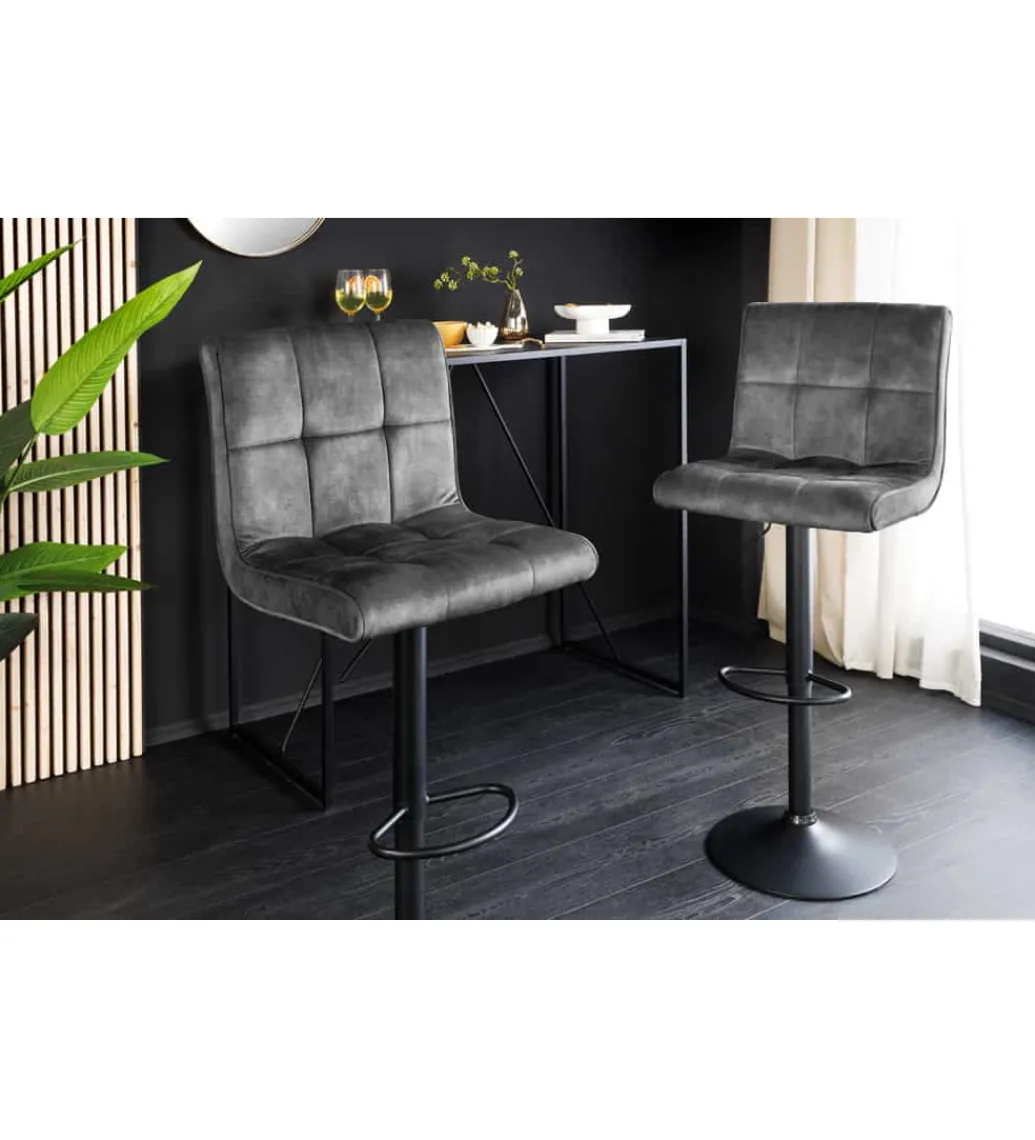 Hoker MODENA od 92 cm do 115 cm 360 stopni obrotu welwet antracyt*Invicta Interior - przedsprzedaż Best