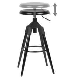 Hoker obrotowy AVERS 72 cm - 80 cm czarny*WOHNLING, GERMANY Outlet