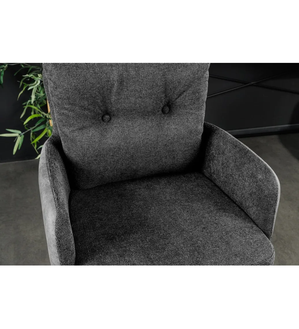 Hoker obrotowy BIG GEORGE welwet antracytowy*Invicta Interior Outlet
