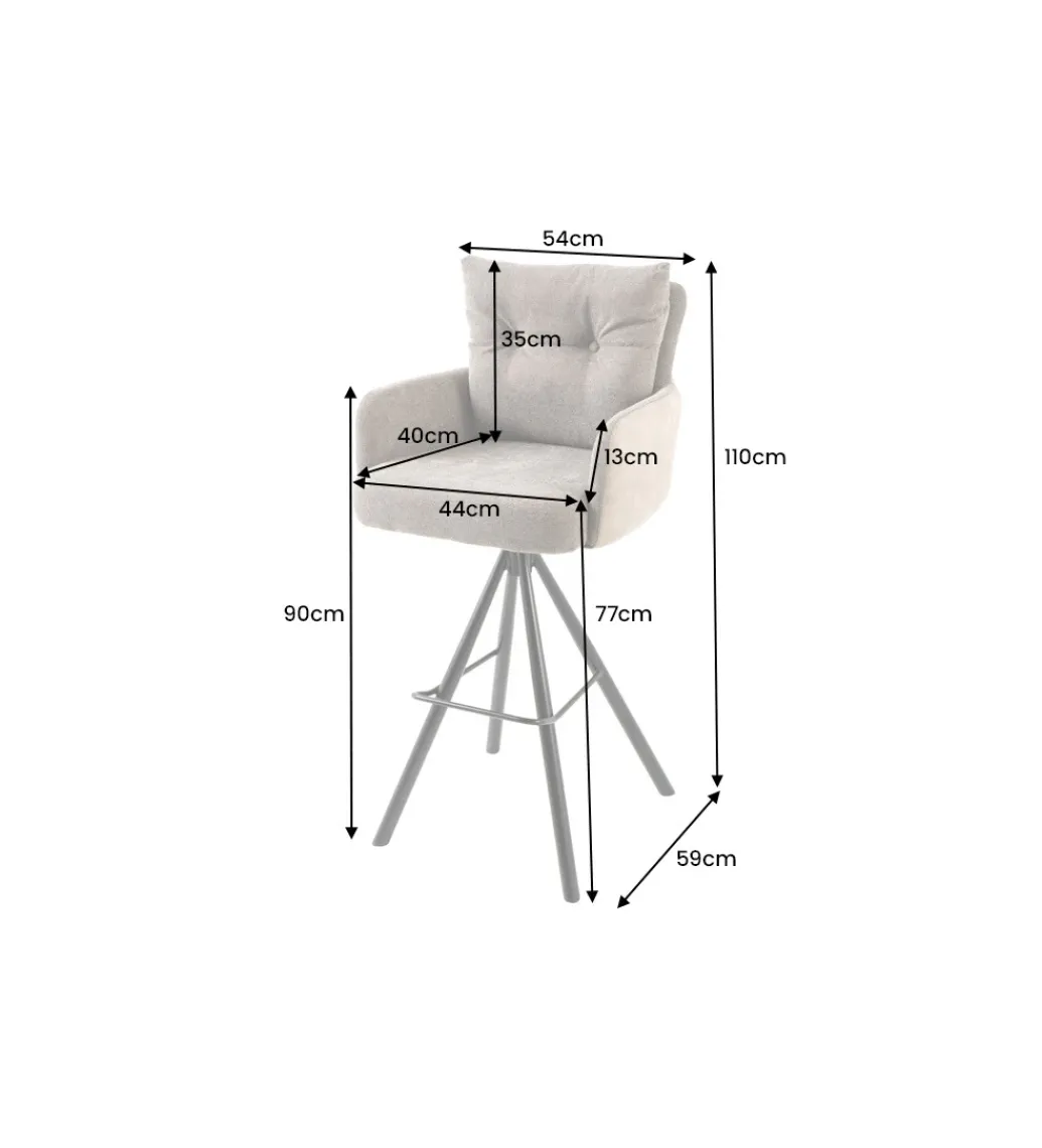 Hoker obrotowy BIG GEORGE welwet antracytowy*Invicta Interior Outlet