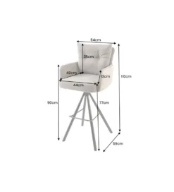 Hoker obrotowy BIG GEORGE welwet taupe*Invicta Interior Best