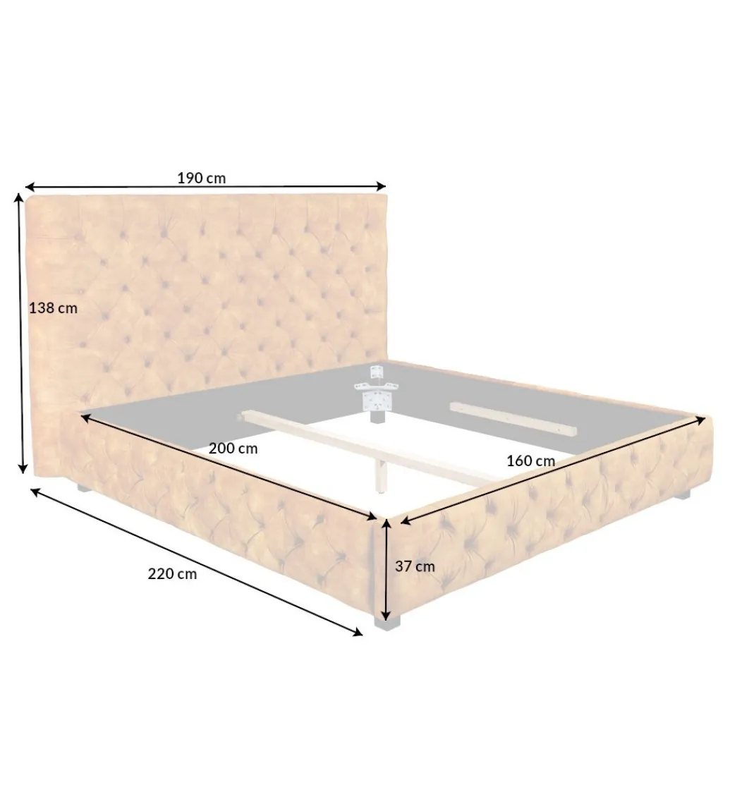 Łóżko Big CITY Paris 160 cm x 200 cm musztardowo-żółte*Invicta Interior Discount