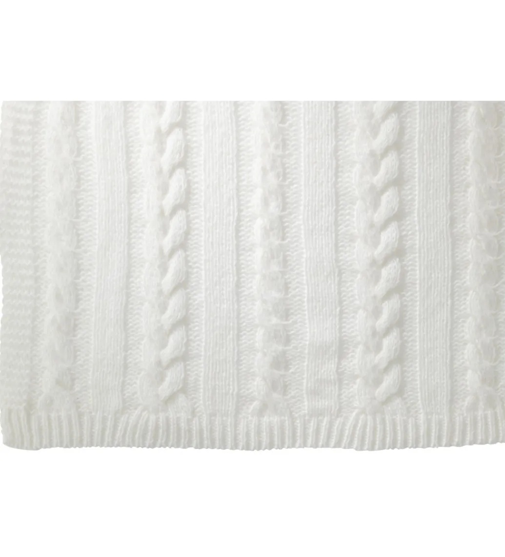 Koc Pled Twist 130 cm x 180 cm biały*J-Line Clearance