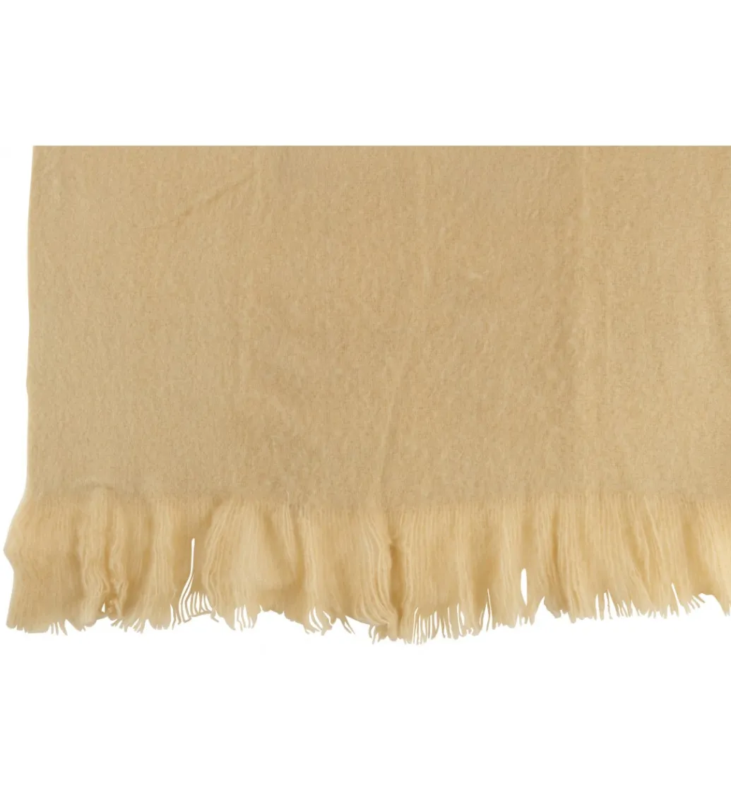 Koc z frędzlami Fringers 130 cm x 180 cm beżowy*J-Line Sale