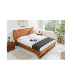 Łóżko DAVIDE Scorpion 180 cm x 200 cm drewno mango brąz*Invicta Interior - przedsprzedaż Outlet