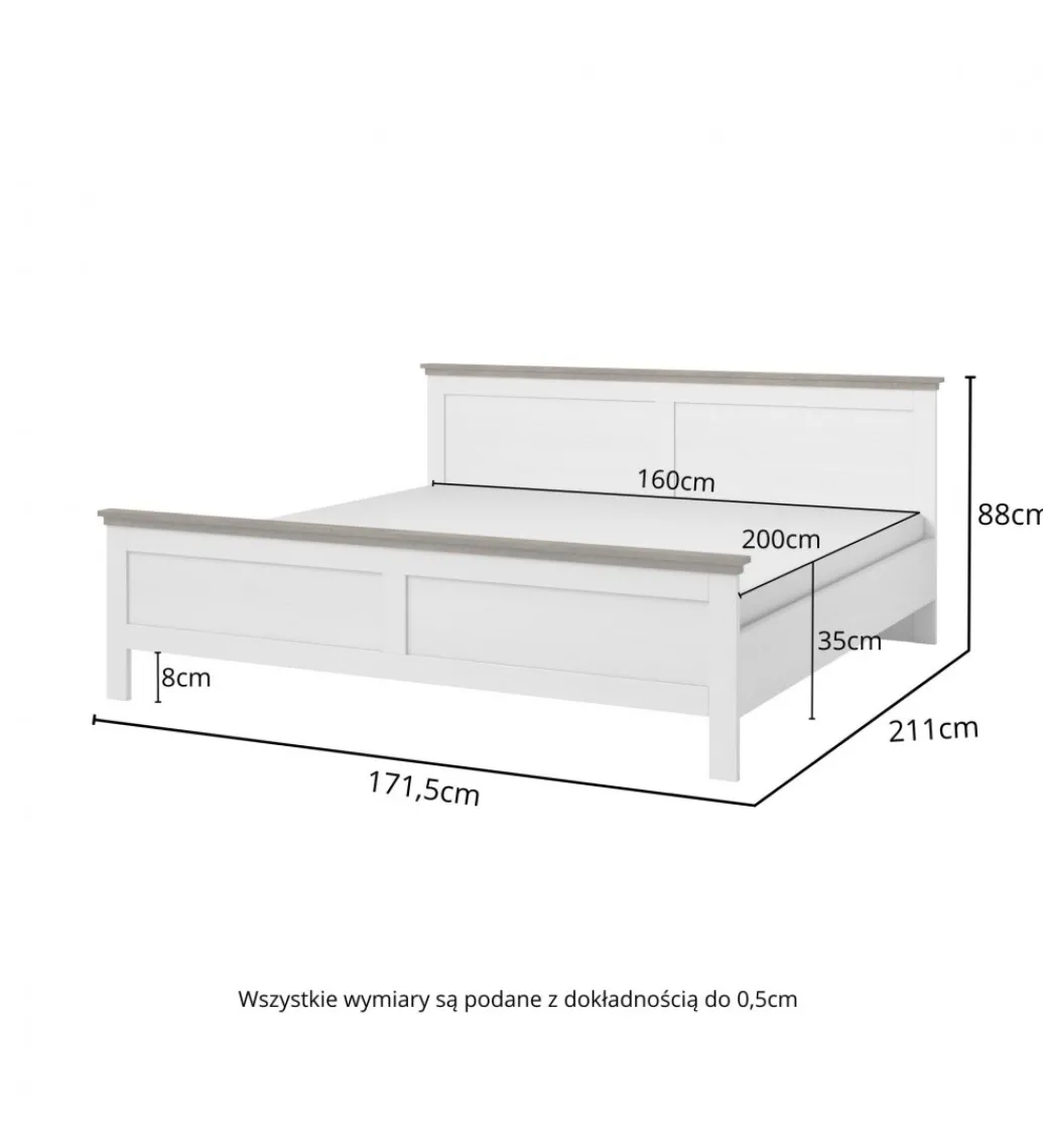 Łóżko EVORA 160 cm x 200 cm zielone z dodatkiem koloru dąb Lefkas*Helvetia Discount