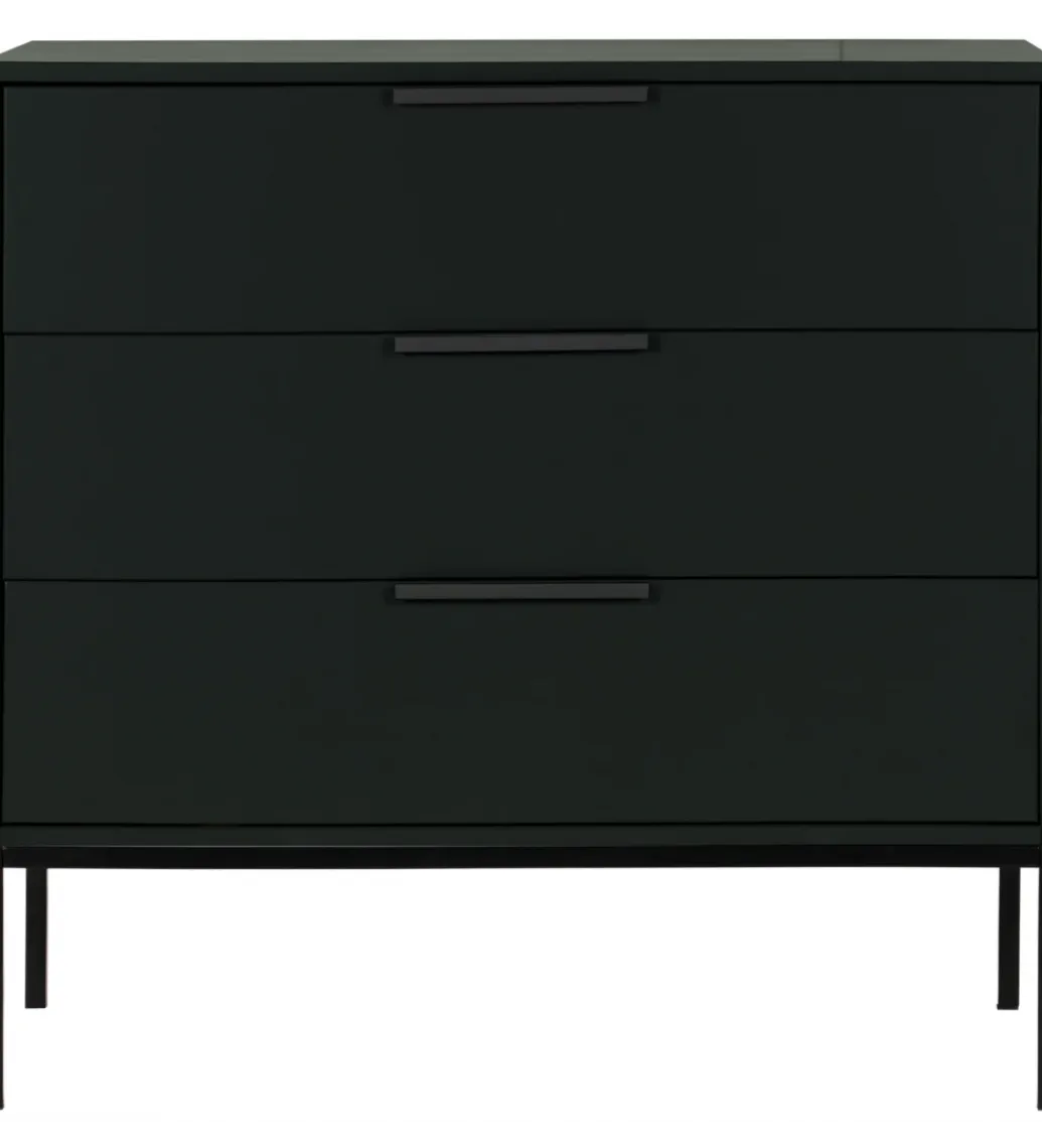 Komoda ADAM 94 cm drewno sosny czarna*WOOOD Best