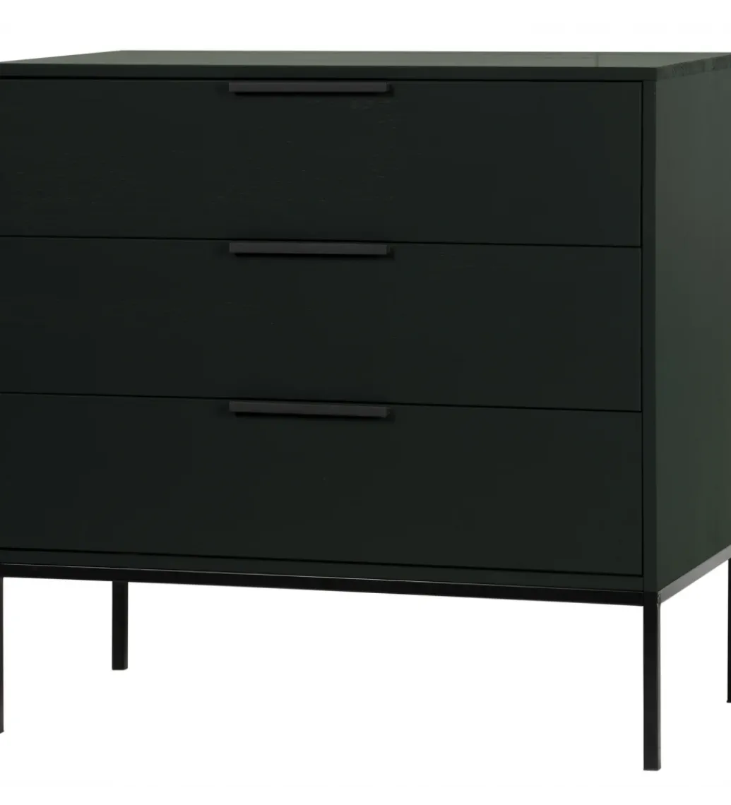 Komoda ADAM 94 cm drewno sosny czarna*WOOOD Best