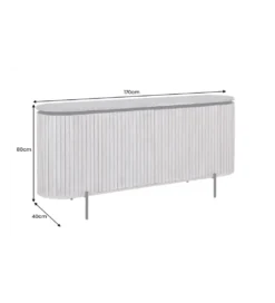 Komoda ADLON 170 cm drewno mango marmur szara*Invicta Interior - przedsprzedaż Clearance