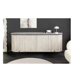 Komoda ADLON 170 cm drewno mango marmur szara*Invicta Interior - przedsprzedaż Clearance