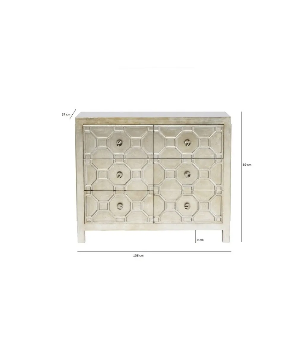 Komoda ALHAMBRA 107 cm srebrna*KARE Discount