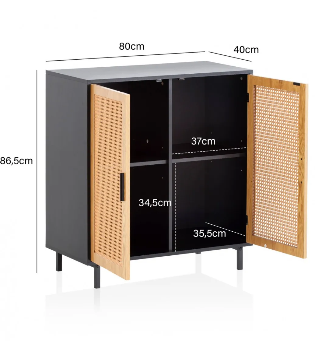 Komoda Ambert II 80 cm czarna*WOHNLING, GERMANY Best