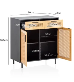 Komoda Ambert II 80 cm czarna*WOHNLING, GERMANY Best