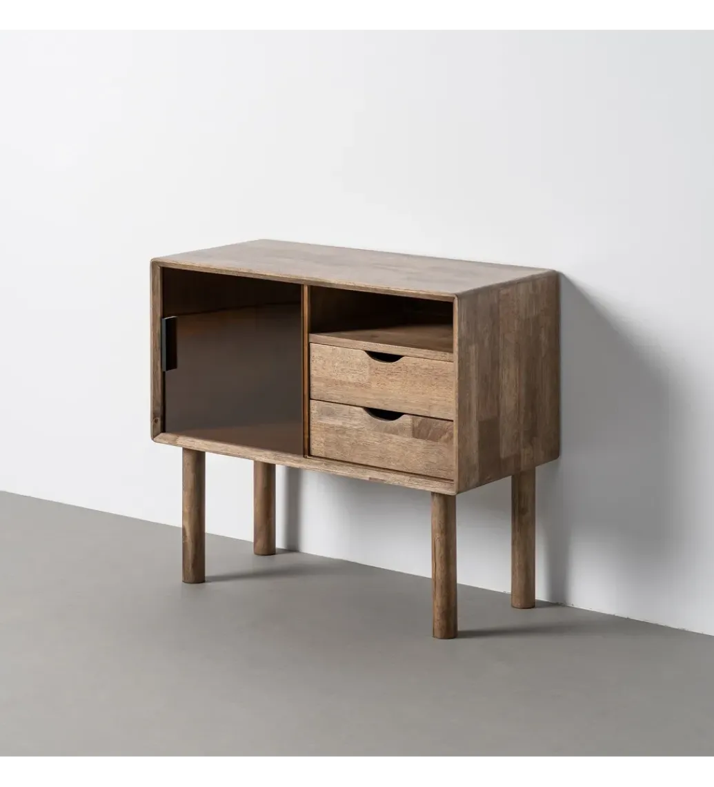 Komoda AMY 80 cm drewno kauczuk*Zona-Design Outlet