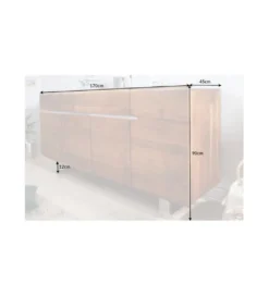 Komoda ARKTYKA II Mammut 170 cm drewno Akacja honey*Invicta Interior - przedsprzedaż Clearance
