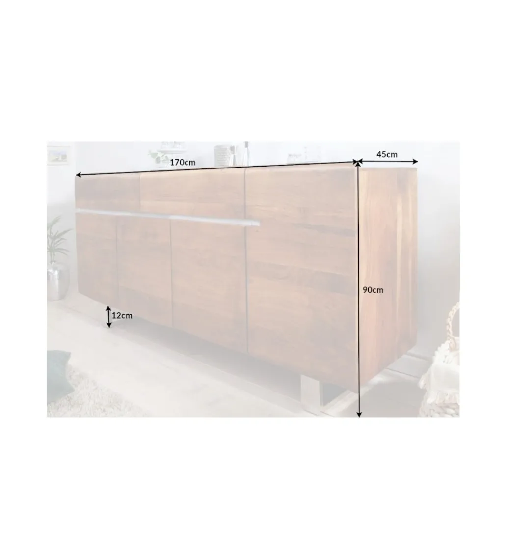Komoda ARKTYKA II Mammut 170 cm drewno Akacja honey*Invicta Interior - przedsprzedaż Clearance