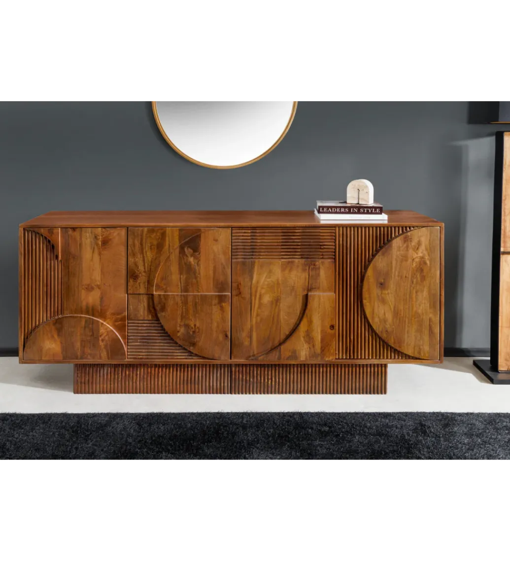 Komoda ART DECO 170 cm drewno mango brązowa*Invicta Interior - przedsprzedaż Best