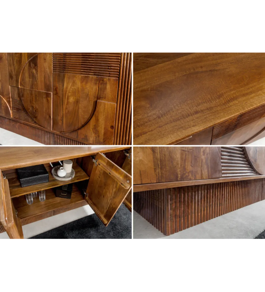 Komoda ART DECO 170 cm drewno mango brązowa*Invicta Interior - przedsprzedaż Best