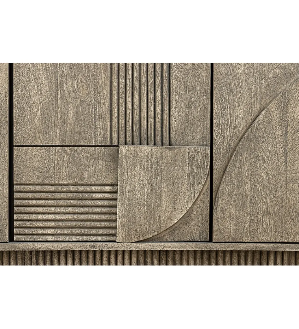 Komoda ART DECO 170 cm drewno mango szary*Invicta Interior Online