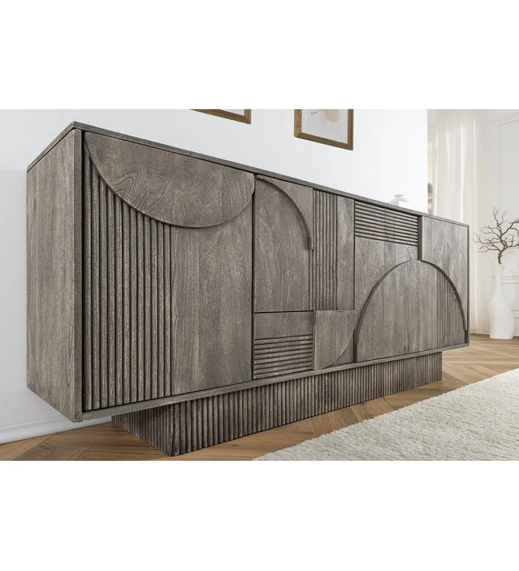 Komoda ART DECO 170 cm drewno mango szary*Invicta Interior Online