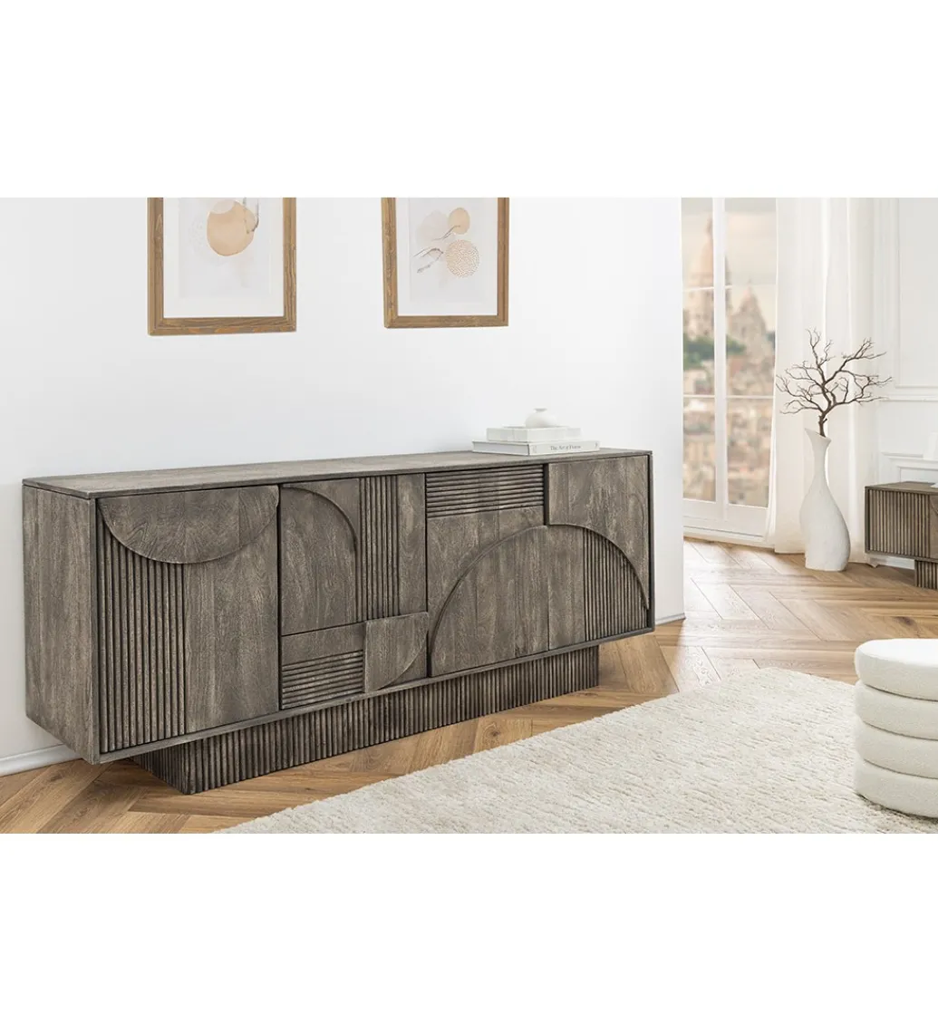 Komoda ART DECO 170 cm drewno mango szary*Invicta Interior Online