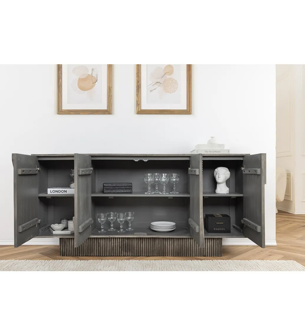 Komoda ART DECO 170 cm drewno mango szary*Invicta Interior Online