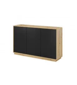 Komoda ASTON 160 cm czarna z dodatkiem koloru dąb Taurus*Helvetia Discount