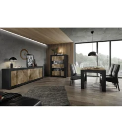 Komoda BASIC 207 Cm czarna z dodatkiem klon Pero*MCA Linia Włoska Clearance