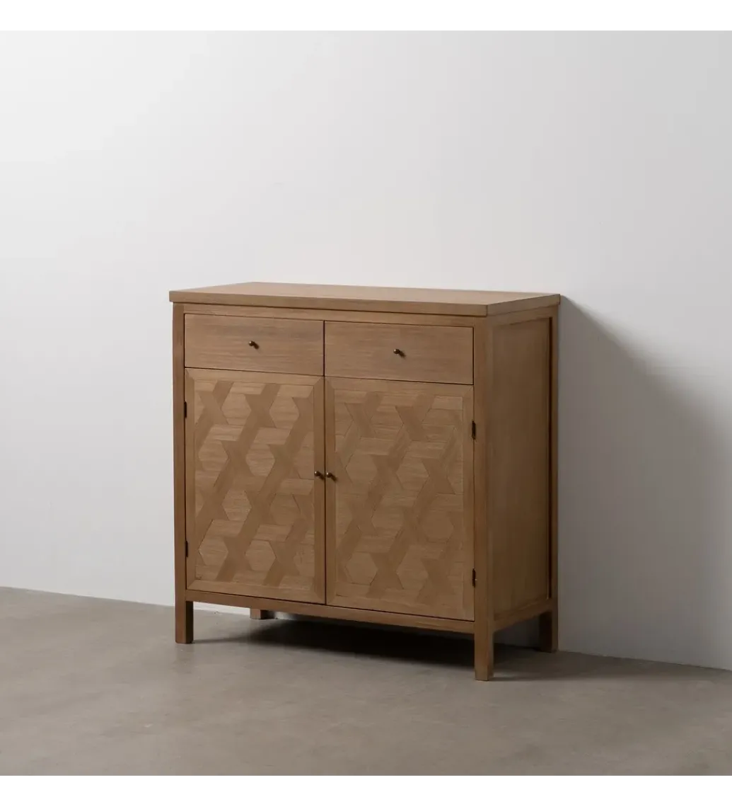 Komoda BATARU 90 cm drewno paulowni naturalna*Zona-Design New