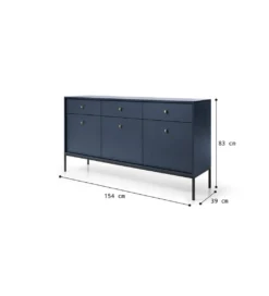 Komoda BRANCO 154 cm granatowa*Zona-Design.pl Outlet