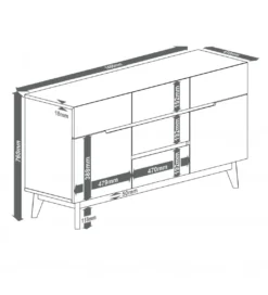 Komoda CERVO 145 cm biała*MCA Online