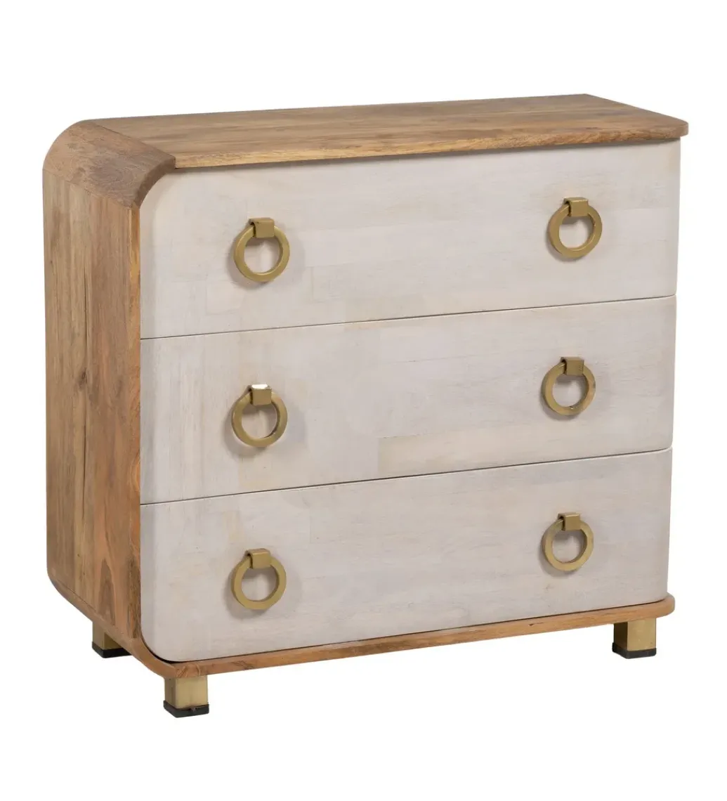 Komoda COSTARIC 83 cm drewno mango bielona*Zona-Design Hot