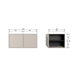 Komoda DAILY 50 x 100 cm drewno sosny szare*WOOOD Outlet