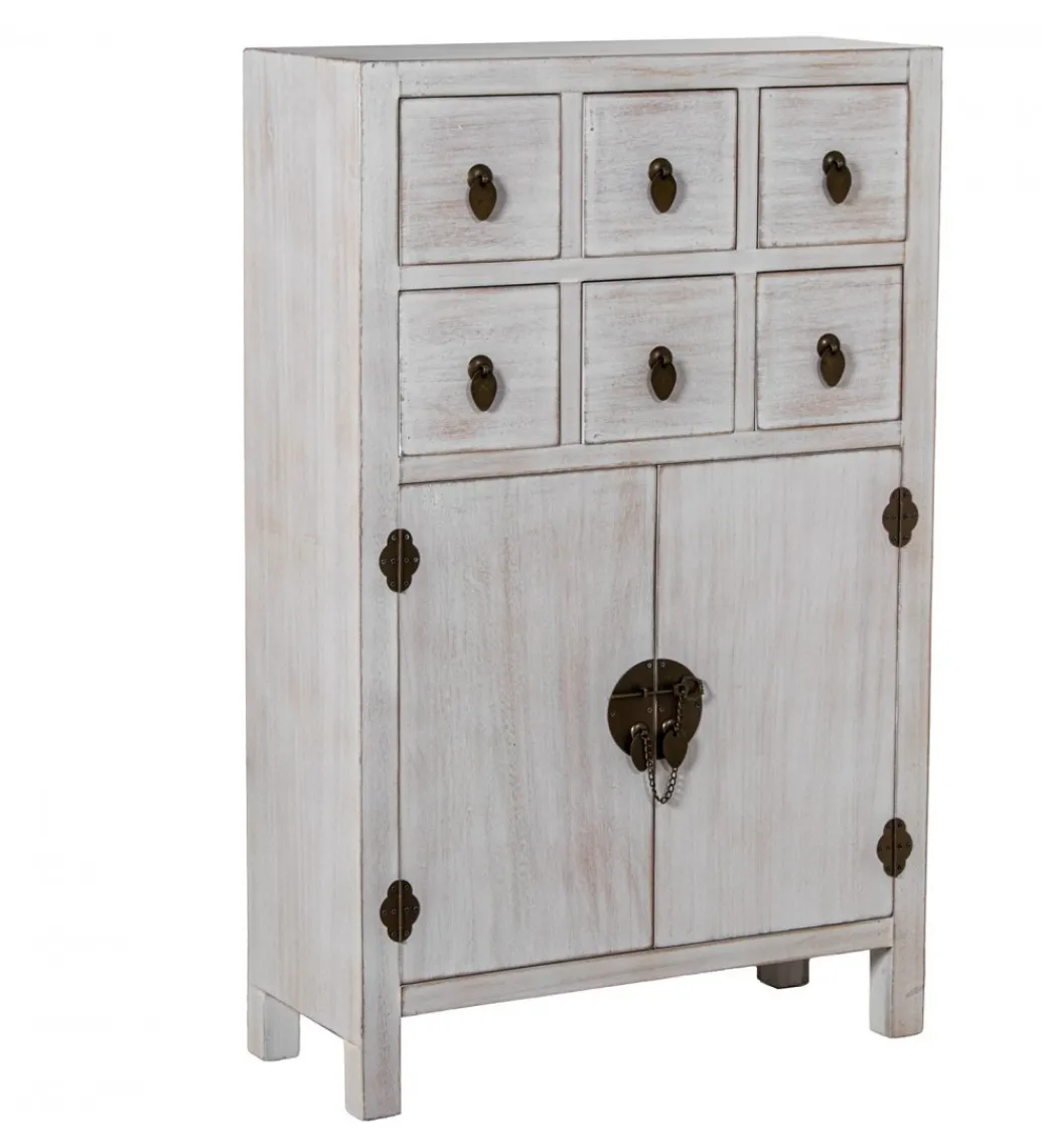 Komoda DECAPE 100 cm przecierana biel*Exclusivas Clearance