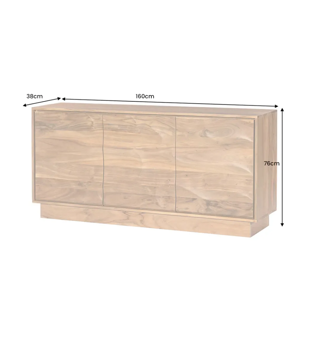 Komoda DESERT 160 cm drewno akacja naturalna*Invicta Interior - przedsprzedaż Hot