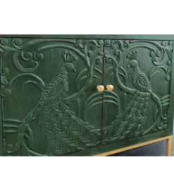 Komoda 3D PEACOCK 175 cm drewno mango ciemnozielona*Invicta Interior - przedsprzedaż Sale