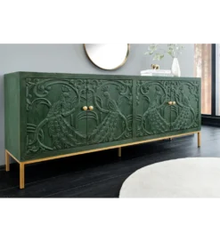 Komoda 3D PEACOCK 175 cm drewno mango ciemnozielona*Invicta Interior - przedsprzedaż Sale