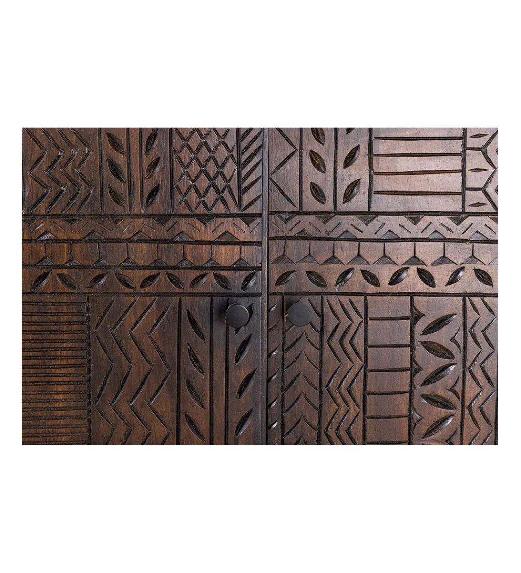 Komoda 3D TRIBAL 180 cm drewno mango ciemny brąz*Invicta Interior - przedsprzedaż Clearance