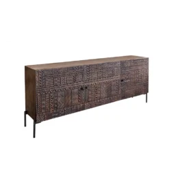 Komoda 3D TRIBAL 180 cm drewno mango ciemny brąz*Invicta Interior - przedsprzedaż Clearance