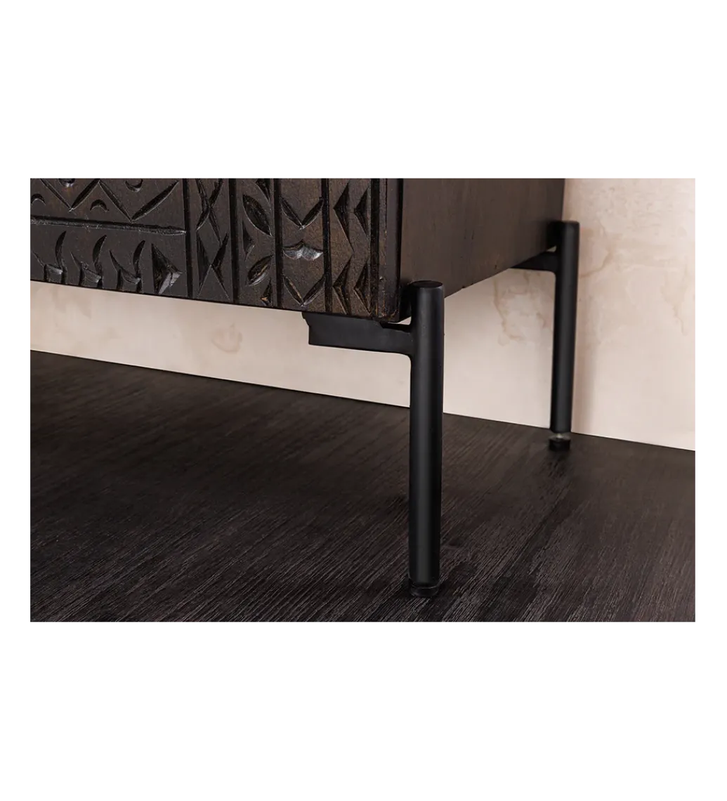 Komoda 3D TRIBAL 120 cm drewno mango ciemny brąz*Invicta Interior - przedsprzedaż Clearance