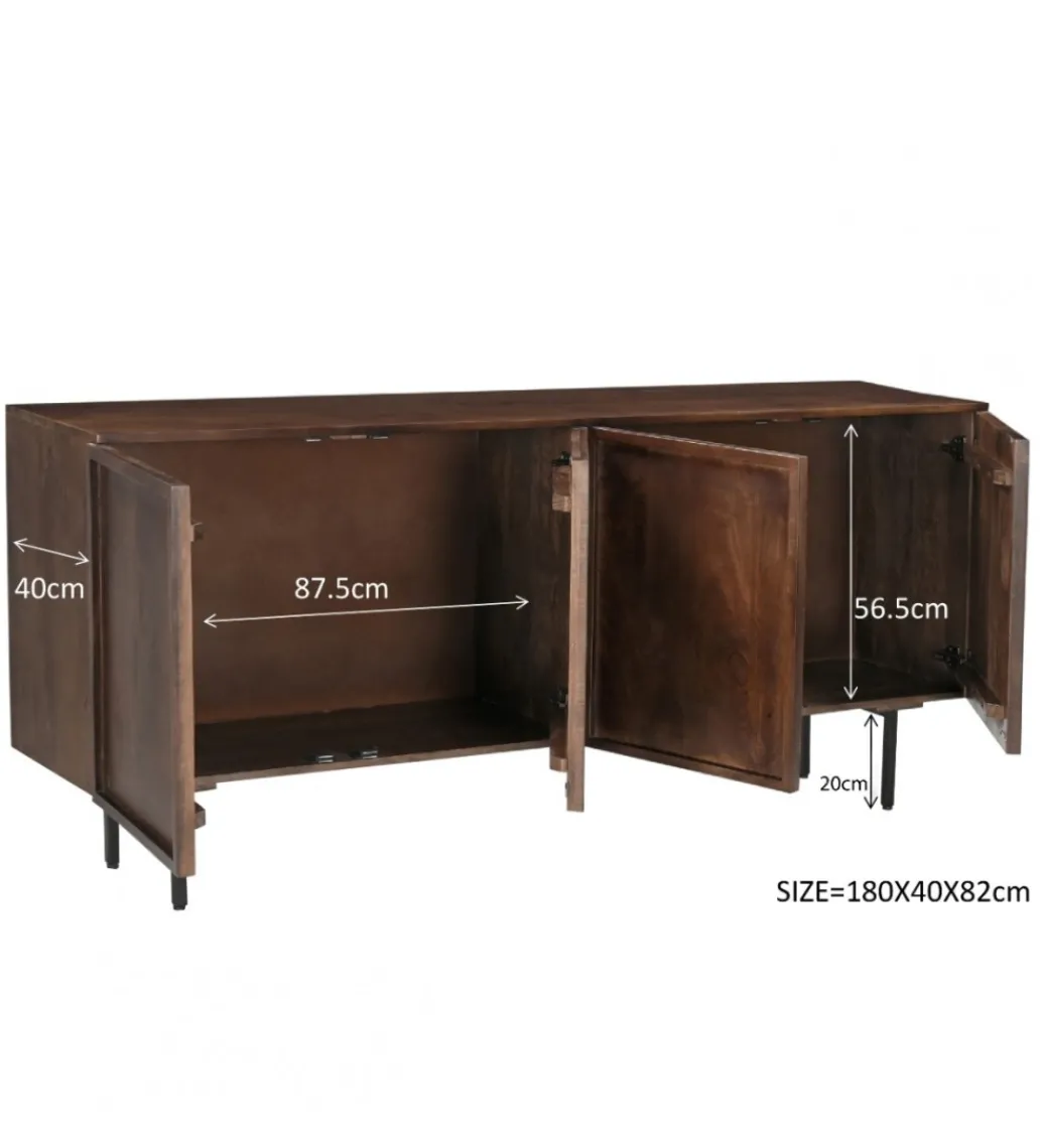 Komoda ELANI 180 cm drewno mango brązowa*LF-Design Discount