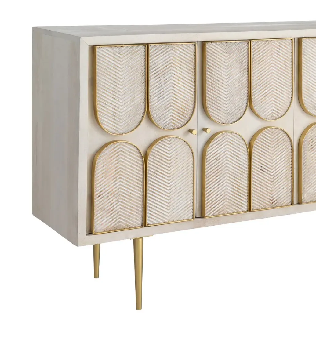 Komoda ESPAZERO 152 cm drewno mango biała*Zona-Design New