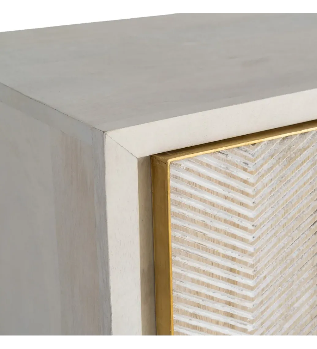 Komoda ESPAZERO 152 cm drewno mango biała*Zona-Design New