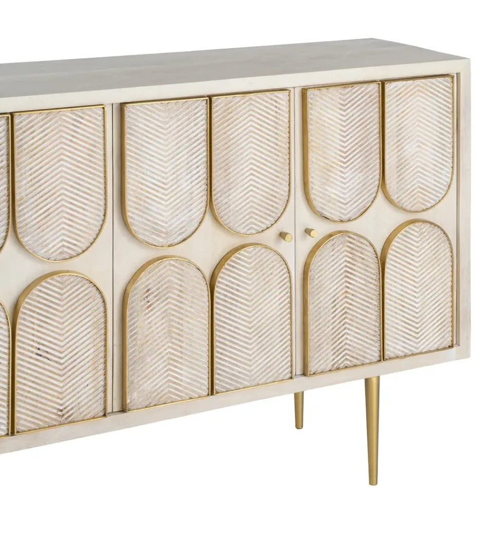 Komoda ESPAZERO 152 cm drewno mango biała*Zona-Design New